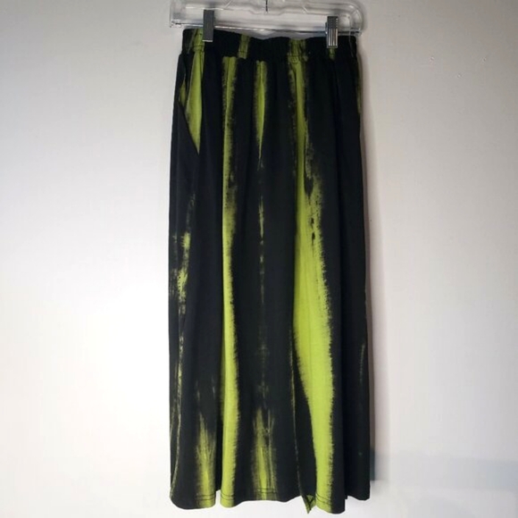Kate Hewko Black and Neon Lime Long Green Skirt - Picture 5 of 11